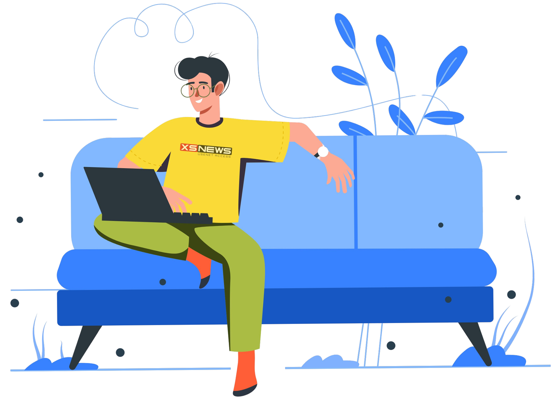 Uma impressão ilustrada de como funciona a Usenet